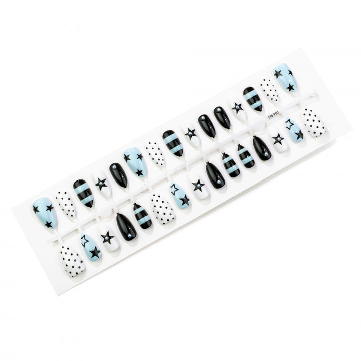 Decorative Star and Polka Dot Press-On Nails