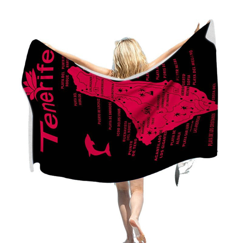 Beach towel with unique geographical motifs Stornfield