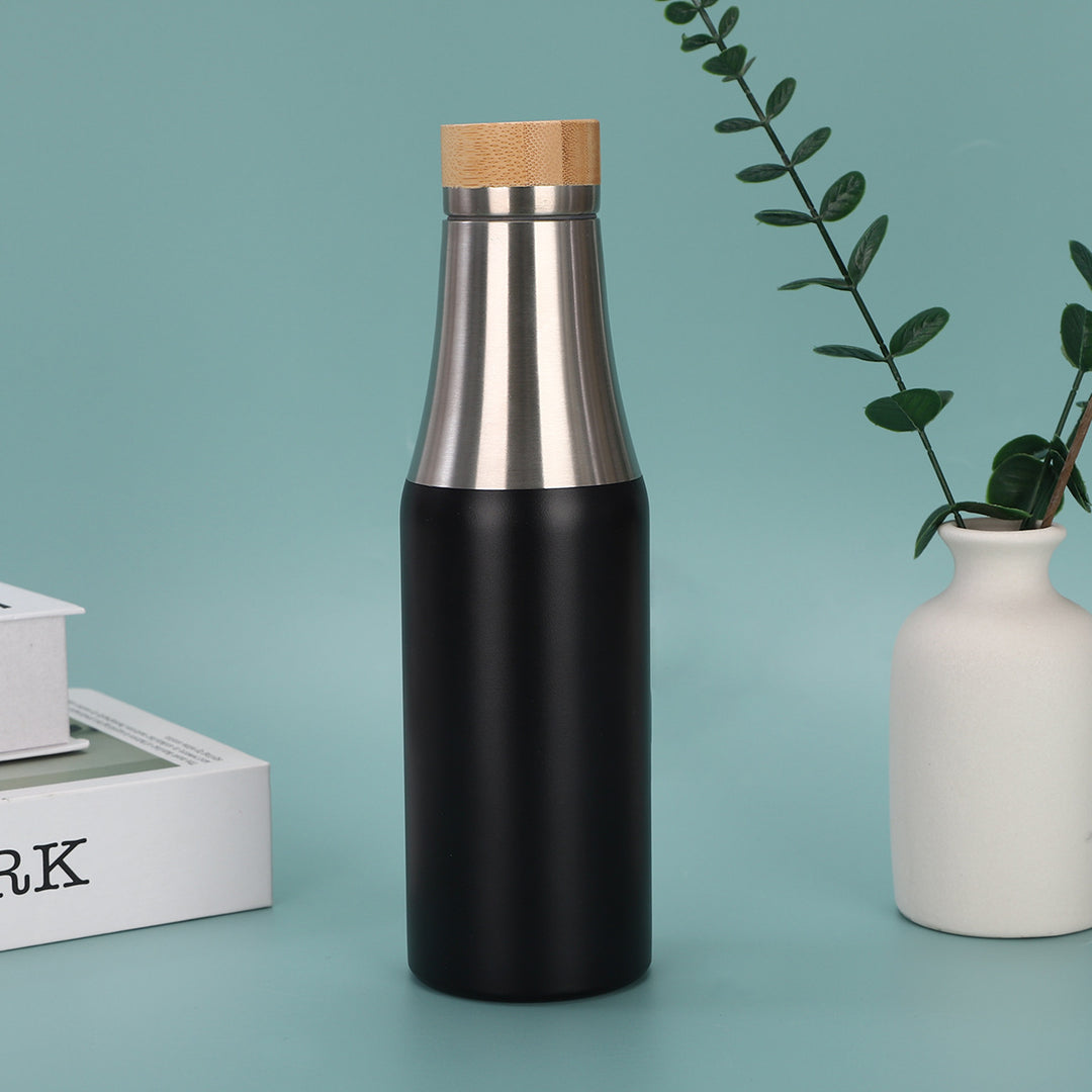Women's stainless steel insulated drinking bottle with bamboo lid Stornfield