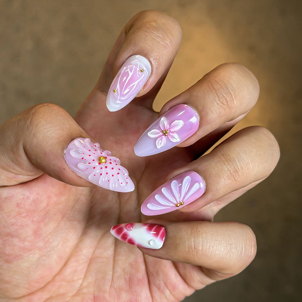 Artistic Floral Press-On Nail Collection Stornfield