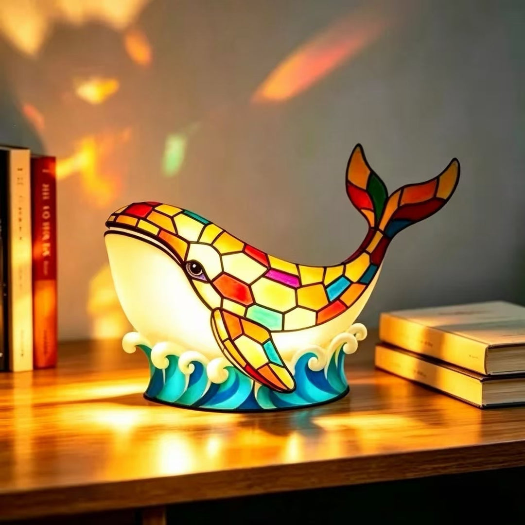 Stained Glass Dolphin Night Light Lamp Stornfield