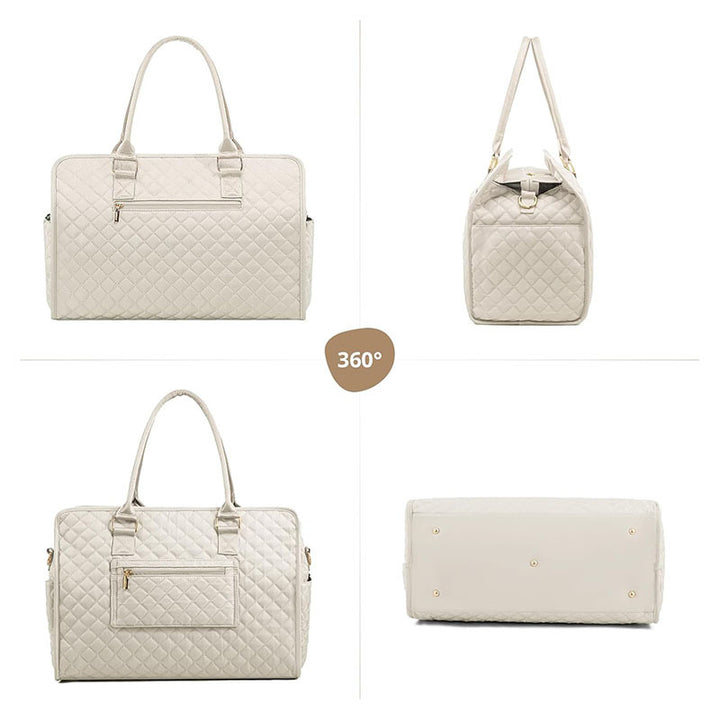 Padded handbag with detachable cosmetic pouch and organizer Stornfield
