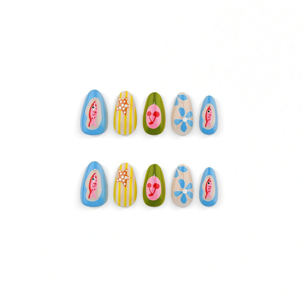 Creative Nail Art Set with Playful Designs Stornfield
