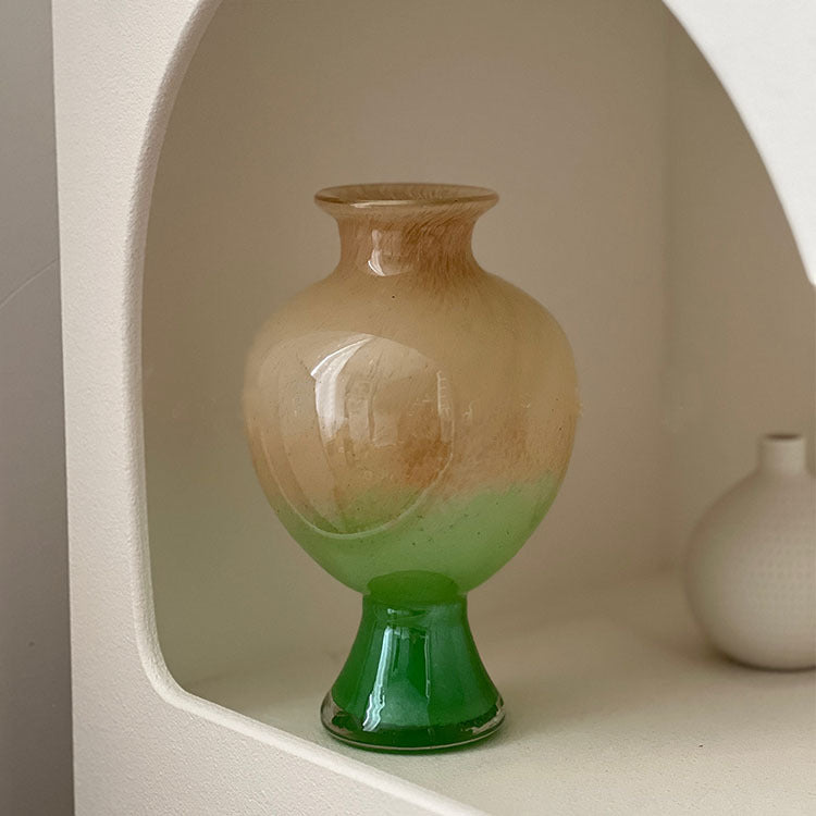 Decorative Handblown Ombre Bulb-on-Pedestal Glass Accent Vase Stornfield