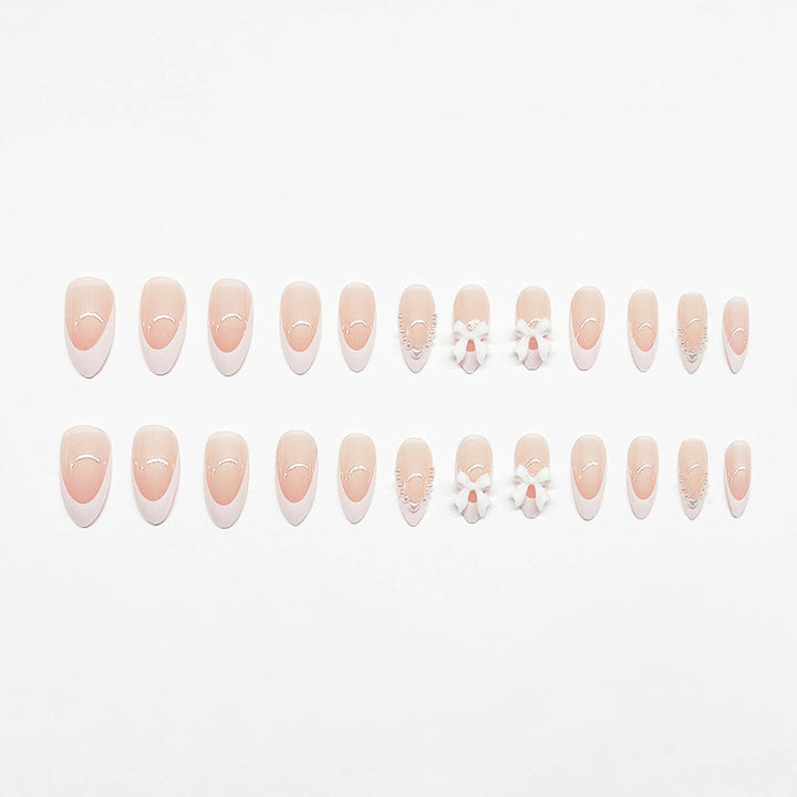 Elegant 3D Bow-Embellished Nail Art Extensions Stornfield