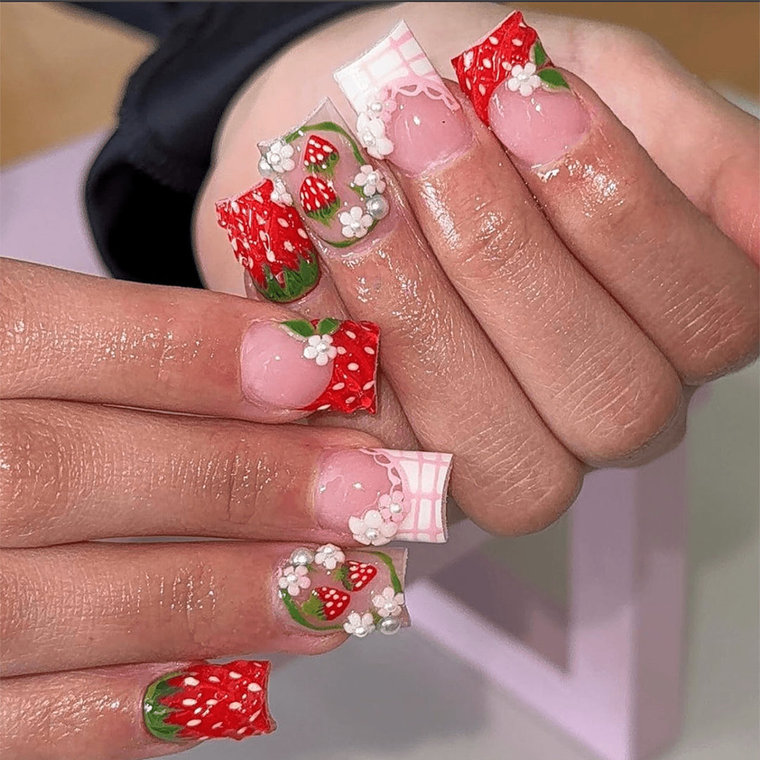 Creative Nail Art in Strawberry Design Stornfield
