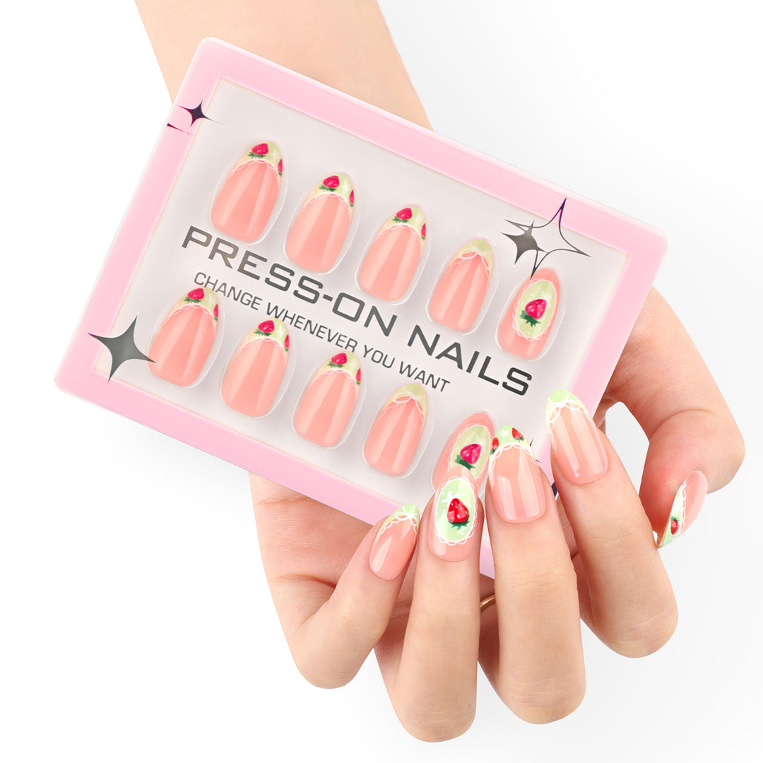 Artificial Press-On Nails with Floral Design Stornfield