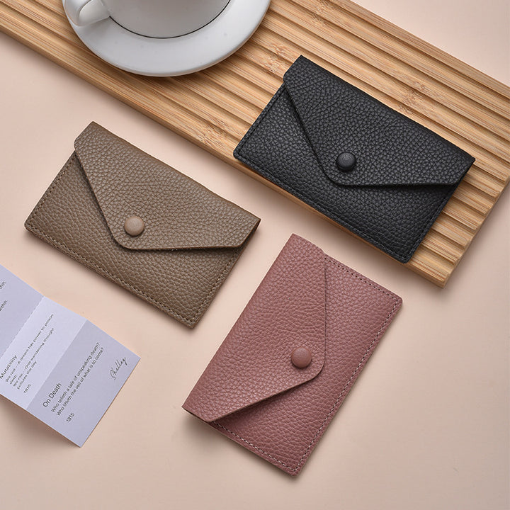 Compact Textured Leather Cardholder Stornfield