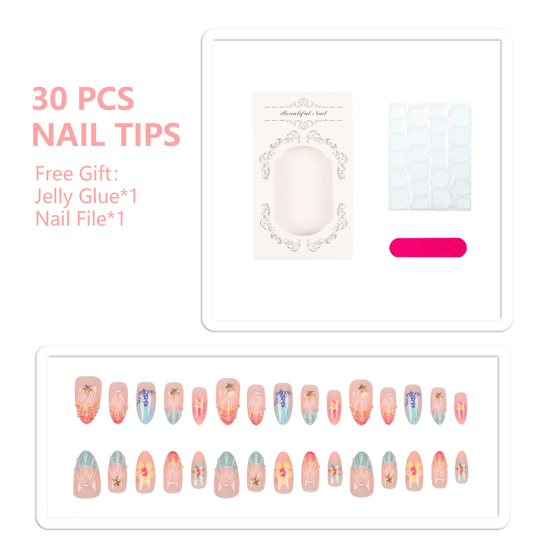 Beach Themed Press-On Nail Set