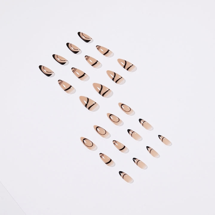 Artful stiletto nails with geometric accents Stornfield