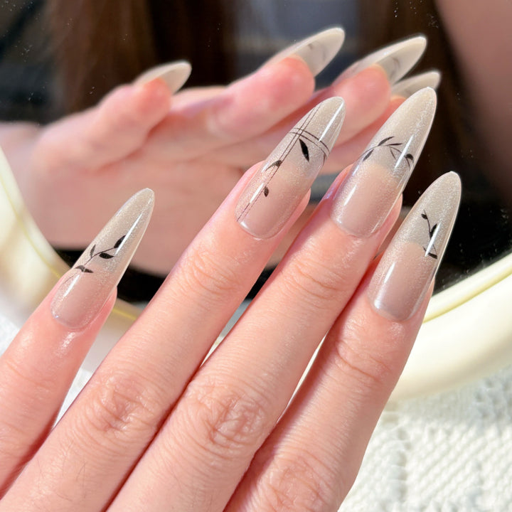 Artistic Floral Press-On Nail Set Stornfield