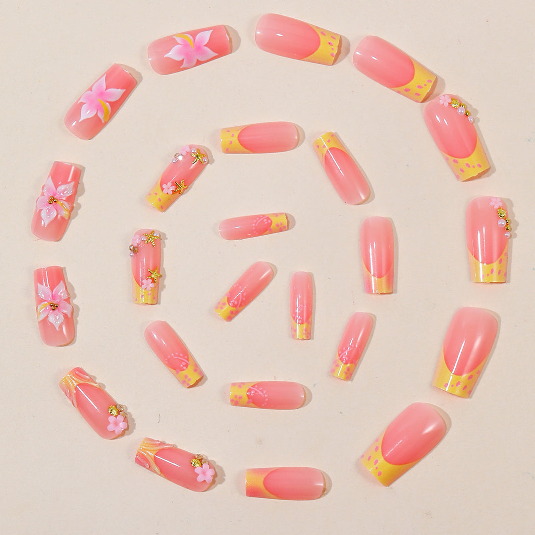 Sea-Inspired Decorative Acrylic Nail Art Extensions Stornfield