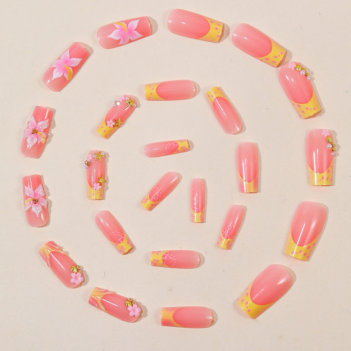 Sea-Inspired Decorative Acrylic Nail Art Extensions Stornfield