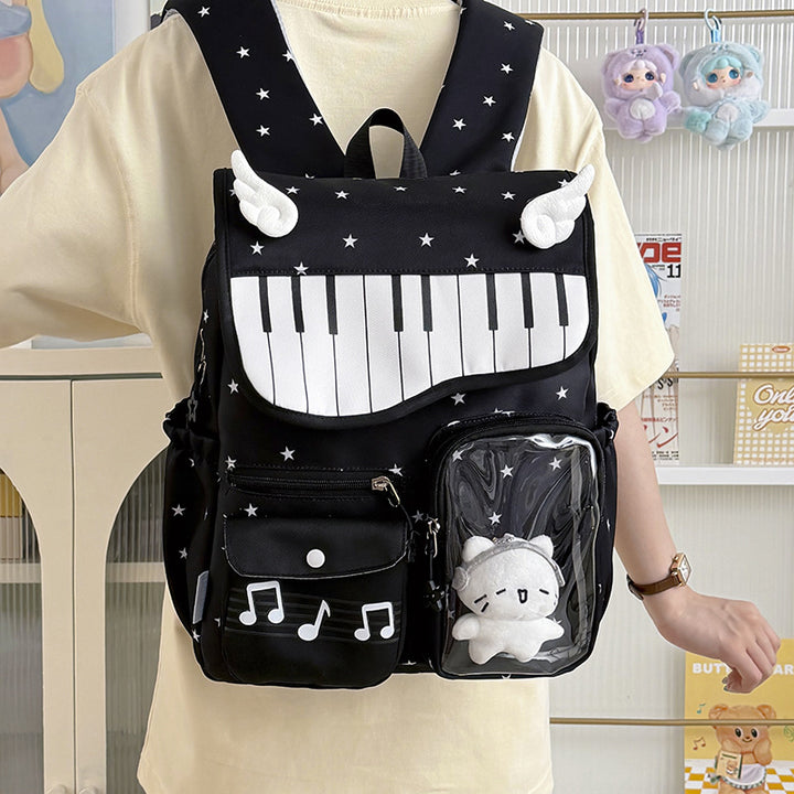 Piano-Themed Casual Backpack Stornfield