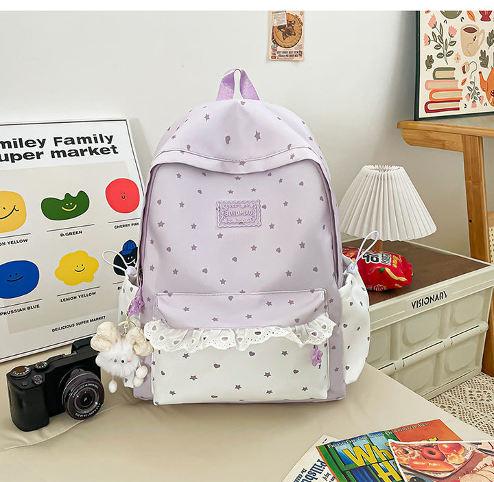 Cute Star Print Lightweight Backpack Stornfield