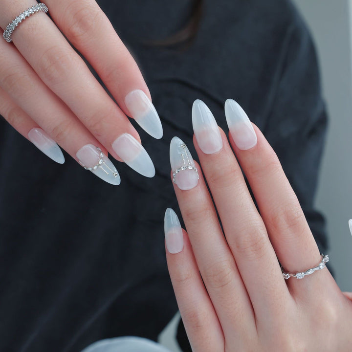 Luxury Stiletto Press-On Nails with Decorative Crystal Accents