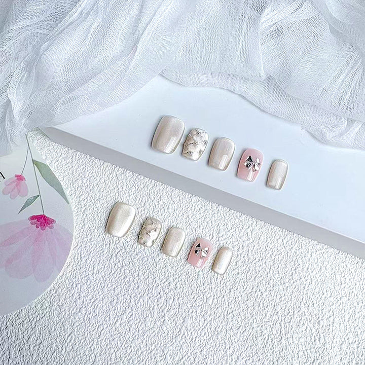 Elegant French Tip Press-On Nails Stornfield