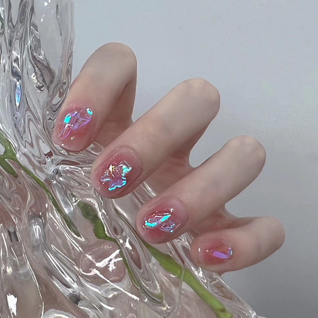 Shiny nail art with holographic accents Stornfield