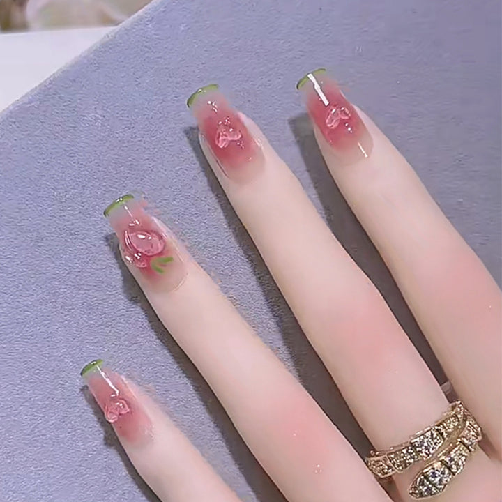 Stylish heart and ombre design artificial nails Stornfield