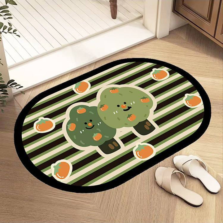 Playful Cartoon Grape-Themed Area Rug