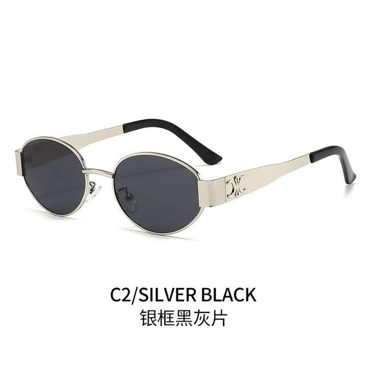 Women's designer sunglasses with elegant oval frame and unique accents Stornfield