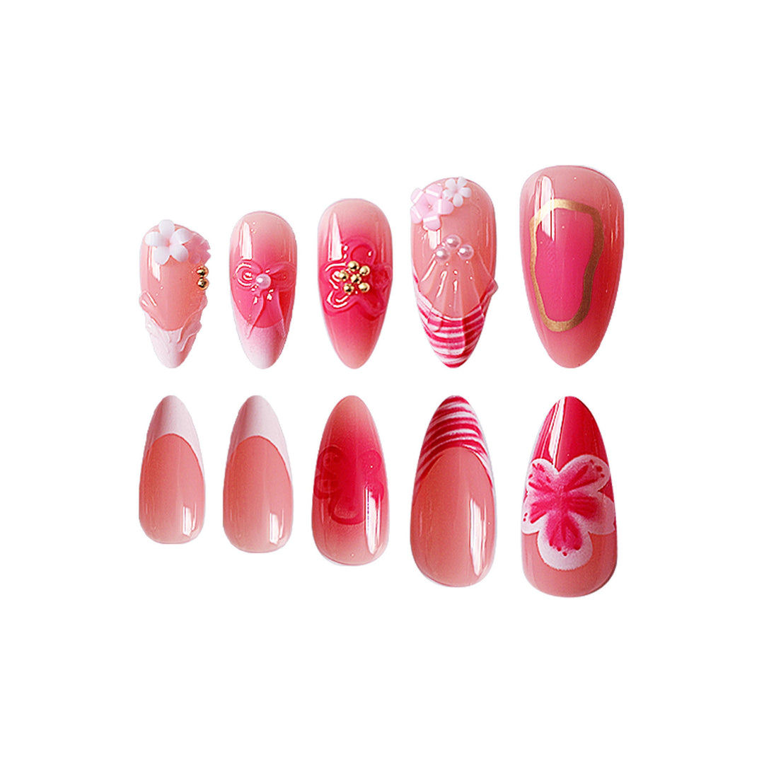 Artistic Floral Detail Press-On Nails Stornfield
