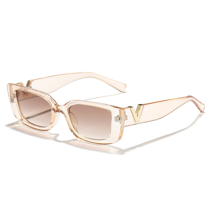 Ladies fashionable square sunglasses with golden accents Stornfield