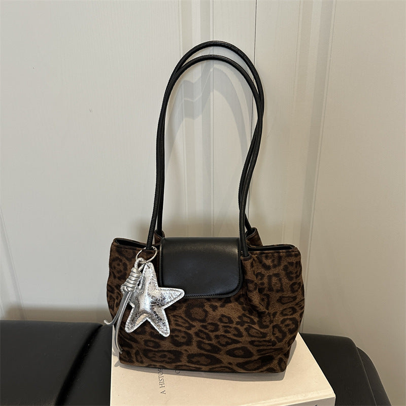 Suede Handbag with Star Charm