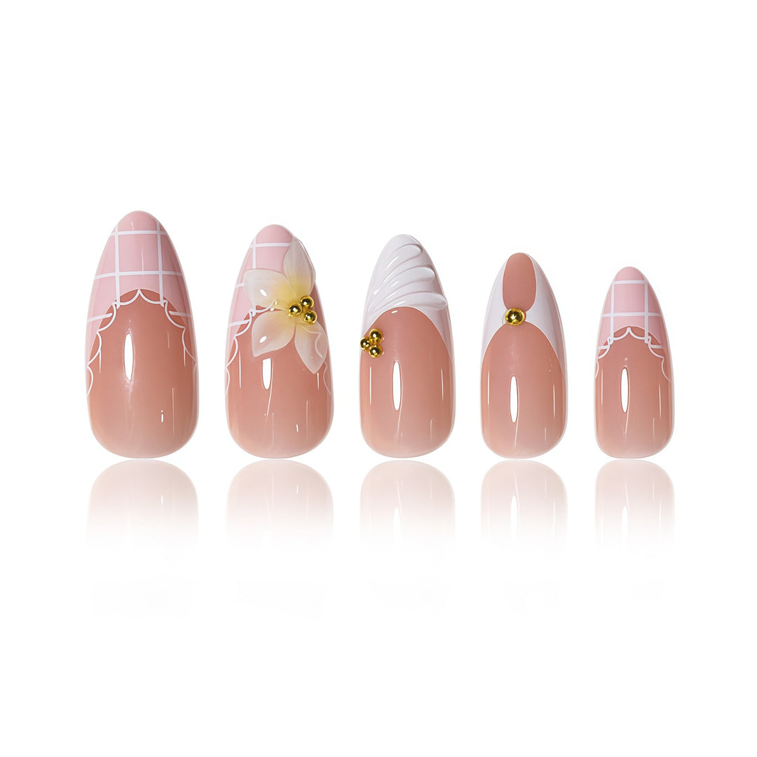 Elegant Floral Design Nail Extensions Stornfield