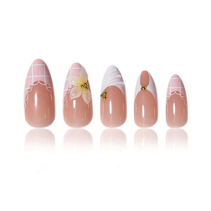 Elegant Floral Design Nail Extensions Stornfield