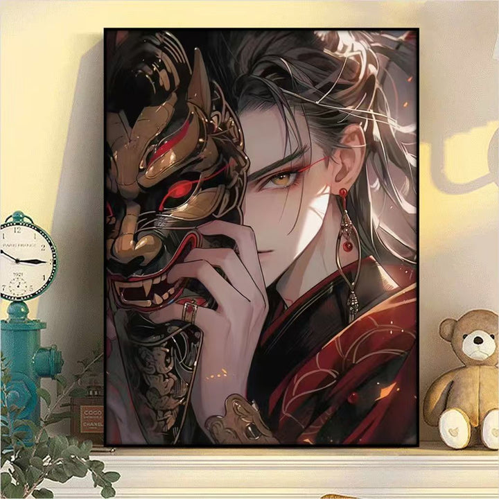 Dramatic Fantasy Mask Illustration Canvas Art Stornfield