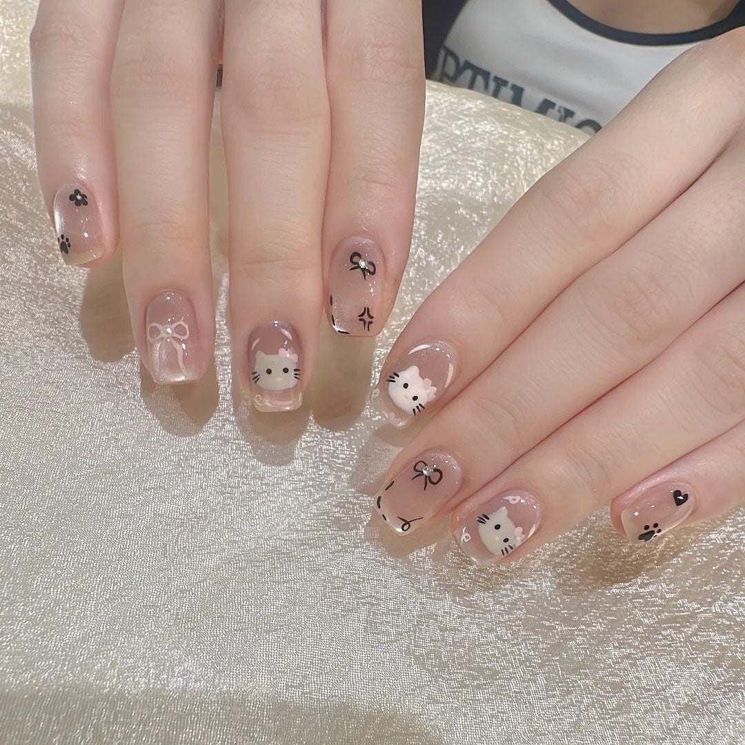 Playful Character-Themed Press-On Nail Set Stornfield