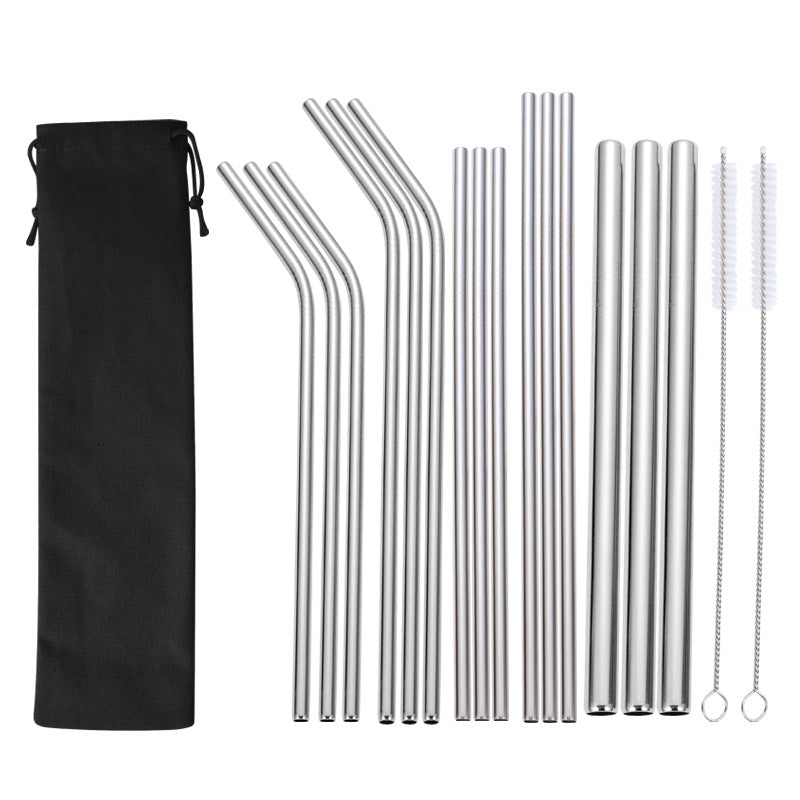Stainless Steel Straw Set with Cleaning Brushes Stornfield