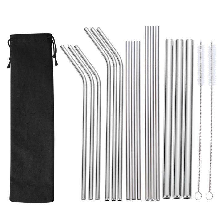 Stainless Steel Straw Set with Cleaning Brushes Stornfield
