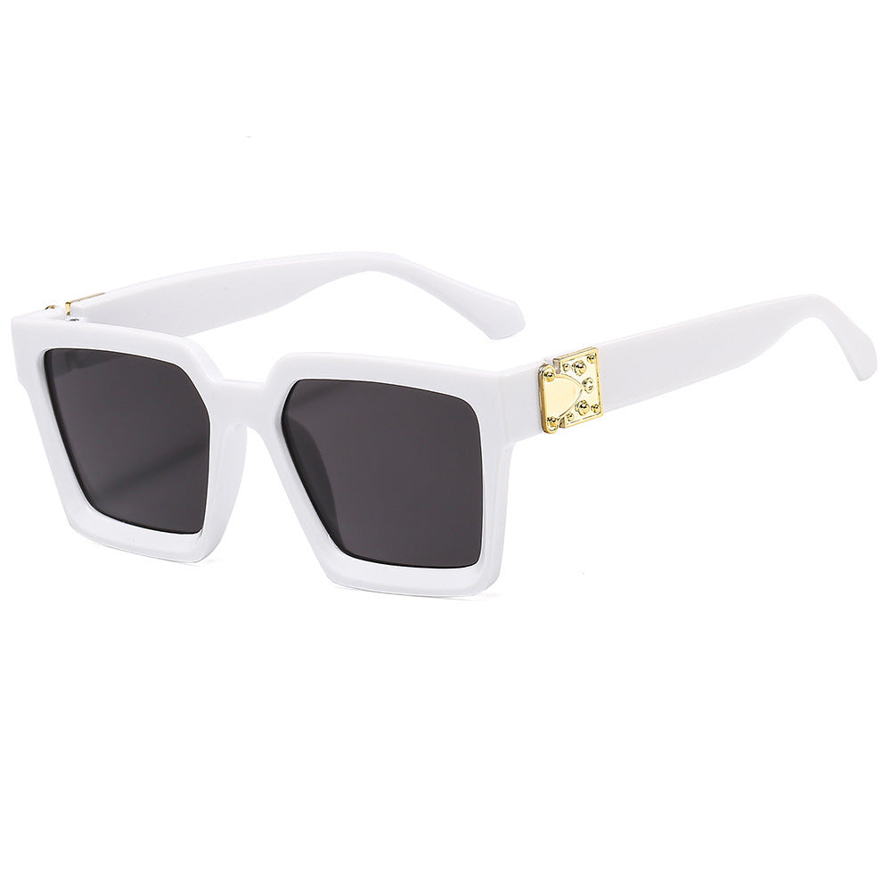 Women stylish square sunglasses with golden accents Stornfield