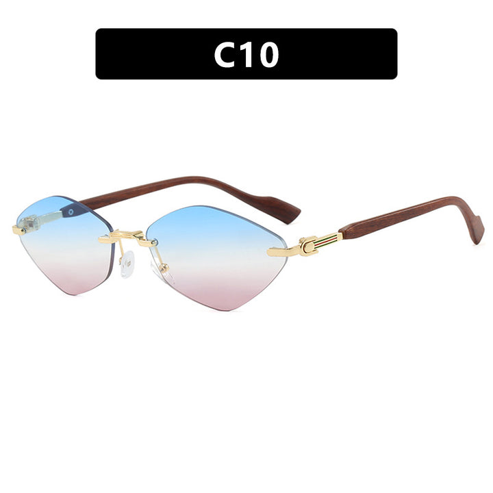 Women's geometric sunglasses with luxurious wooden arms and polarized lenses Stornfield