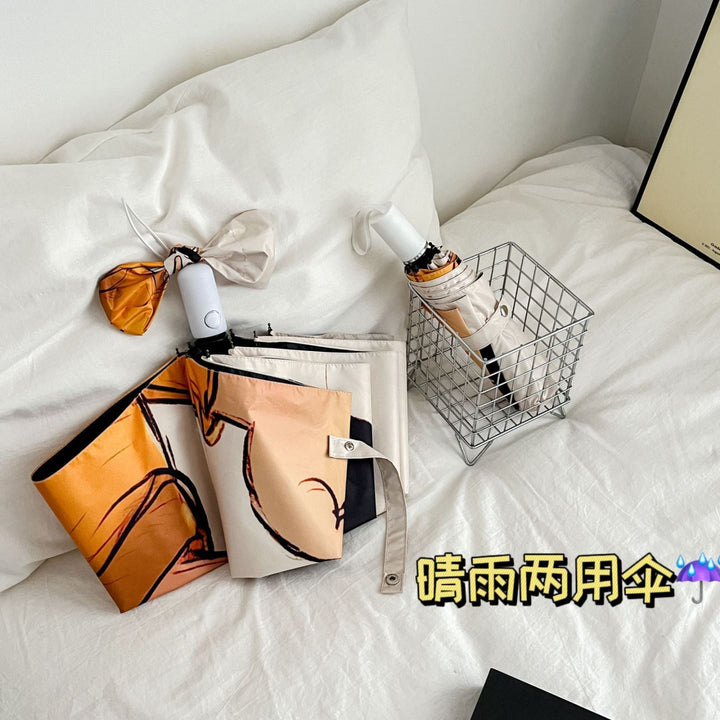 Women's Folding Umbrella with Creative Design and Practical Carrying Bag Stornfield
