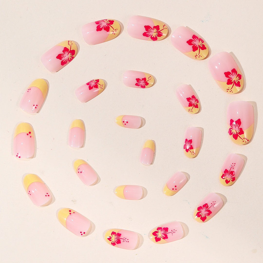 Floral French Tip Nail Art Stornfield