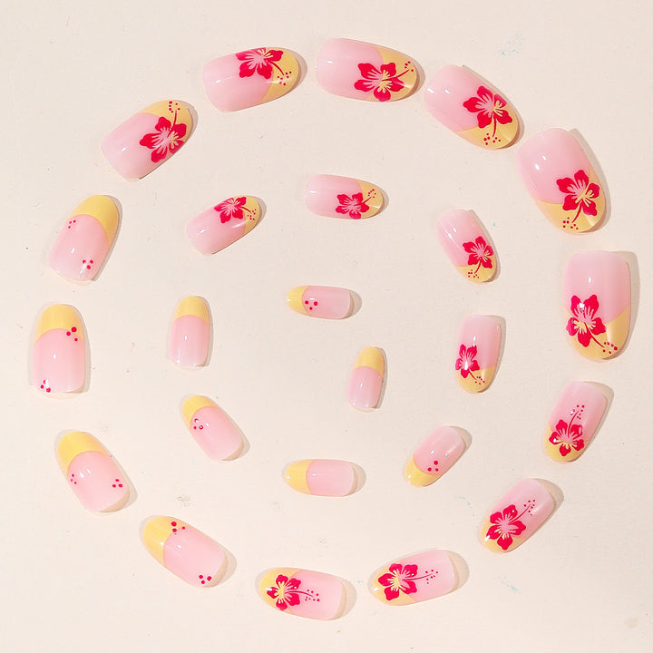 Floral French Tip Nail Art Stornfield
