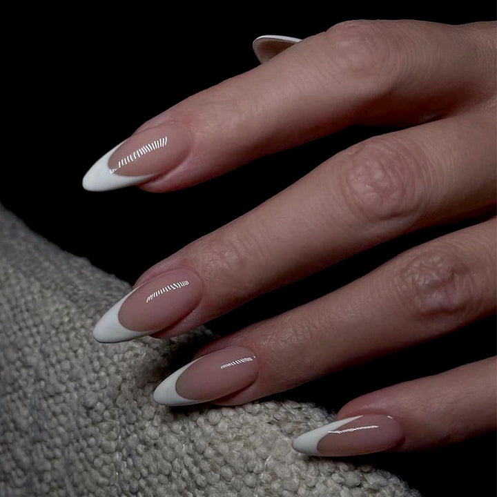 High-quality nail art in elegant French-tip design Stornfield