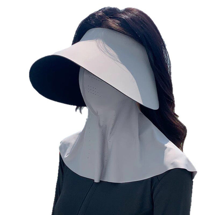 Wide-Curved Full-Face UV Visor with Integrated Breathable Face Shield and Neck Drape Stornfield