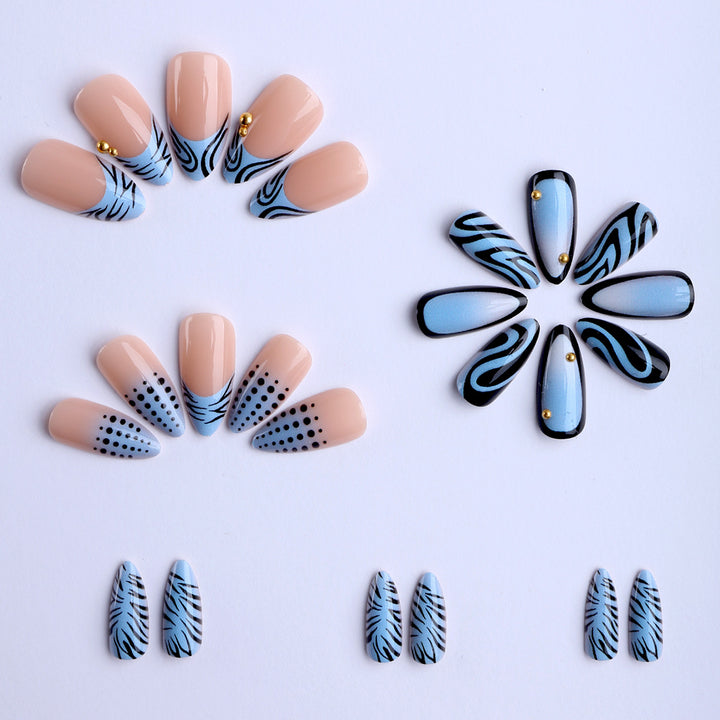 Artificial nails with modern animal design and glossy finish Stornfield