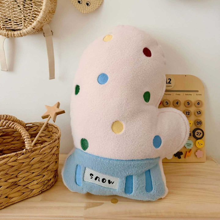 Plush Semi-Circle Decorative Throw Pillow with Snowman Appliqué and Pom-Pom Hat