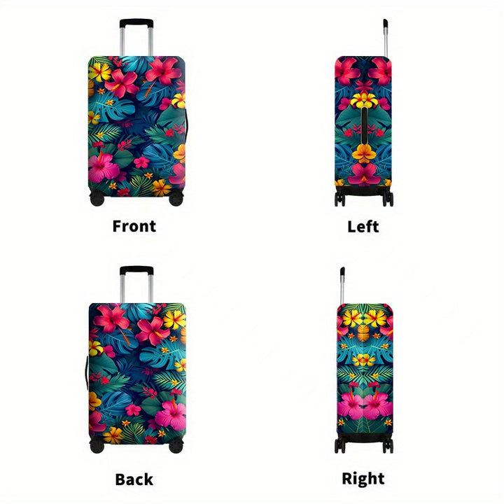 Women's Hard Shell Suitcase with Tropical Flower Pattern Stornfield