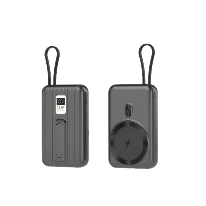 Portable power bank with integrated magnetic charger and digital display Stornfield