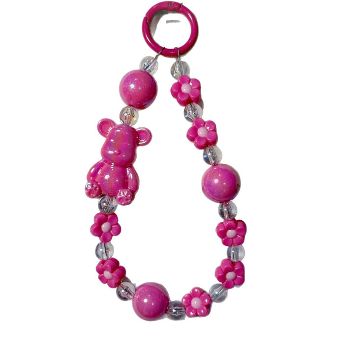 Playful Bear-Themed Beaded Keychain Stornfield