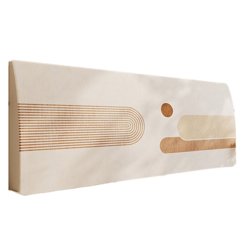 Upholstered Padded Headboard Cover with Abstract Minimalist Print