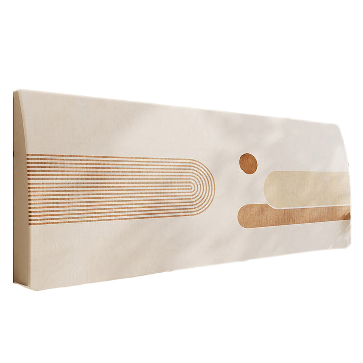 Upholstered Padded Headboard Cover with Abstract Minimalist Print