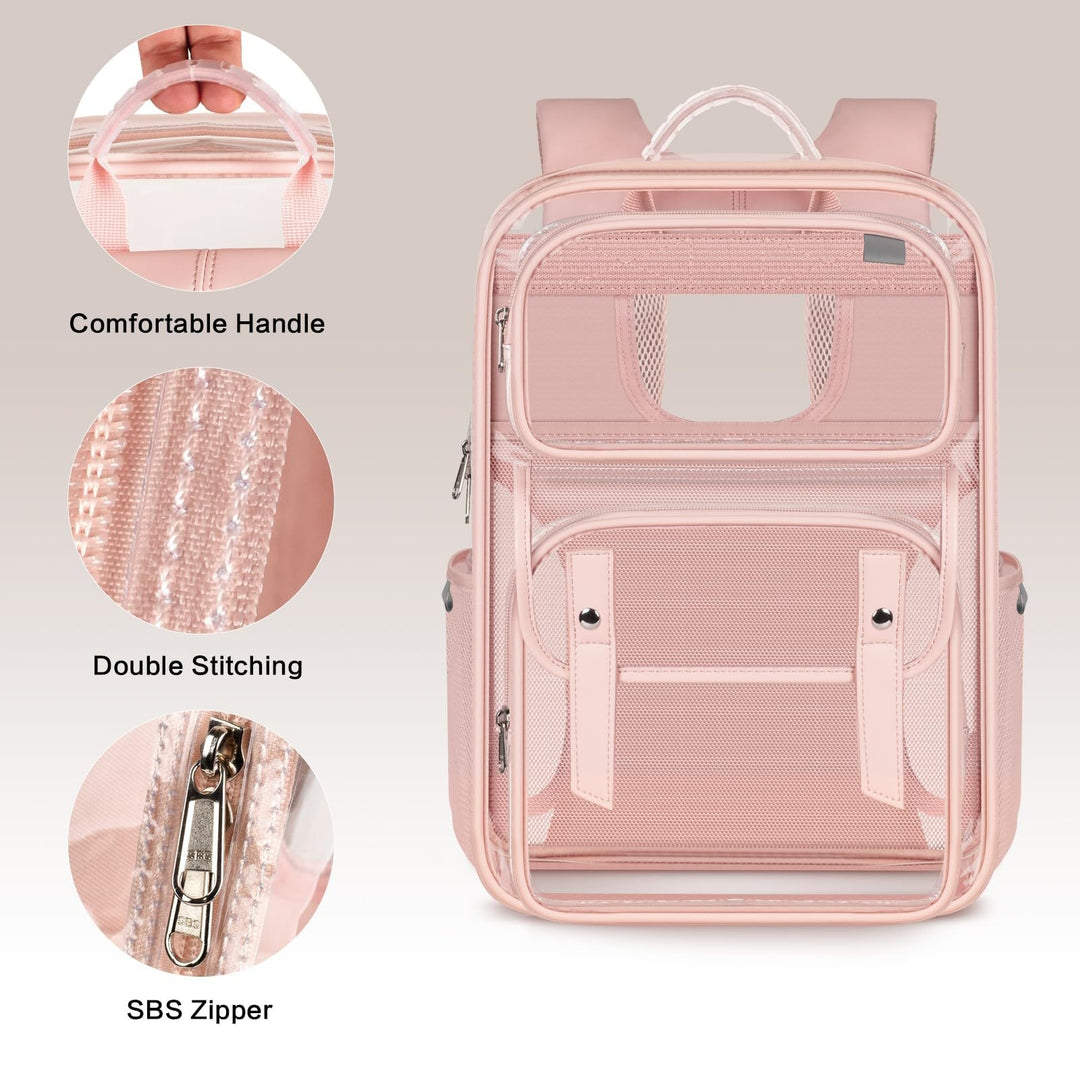 Unisex transparent backpack with multiple compartments and breathable design Stornfield