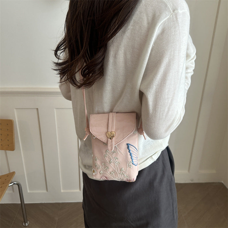Elegant Floral Embroidered Crossbody Bag